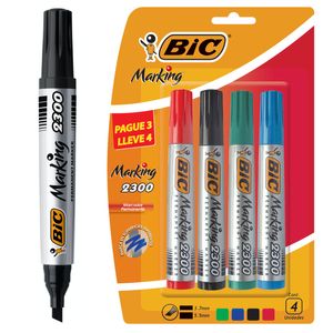 Marcador Permanente Bic Blister, 4 Piezas, Surtido, 938081