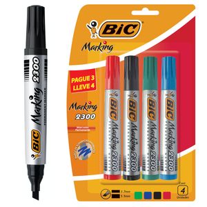 Marcador permanente bic blister x4pz. ref:938081