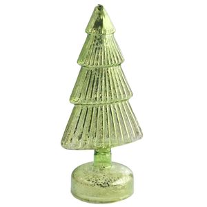 Adorno nav.arbol vidrio verde \ bronce c \ luz ref:es24520 (14.5x26cm)