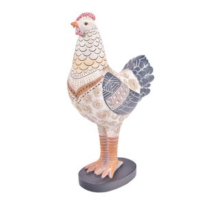 Adorno Figura Gallo, Resina, 20x39cm, Blanco, GS-110515-1