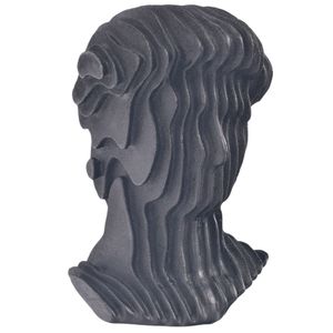 Adorno Figura Rostro, Resina, 10x16cm, Negro, SAN4690