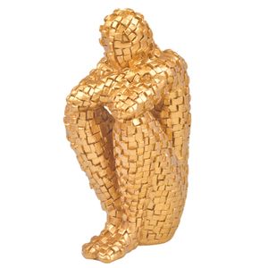 Adorno Figura Humana, Resina, 10x19cm, Dorada, SAN4692