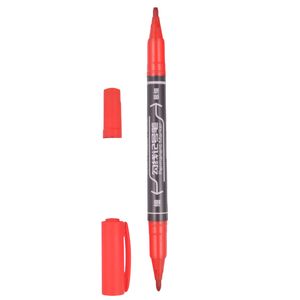Marcador Permanente Doble Punta, Rojo, 14cm, san5033