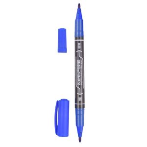 Marcador Permanente Doble Punta, Azul, 14cm, san5034