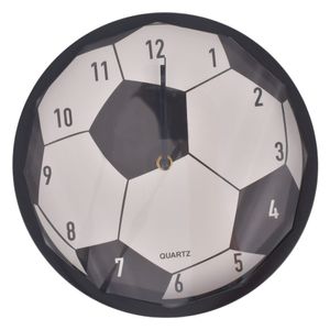 Reloj de Pared, 26cm, Blanco y Negro, Balón de Fútbol, ES24859