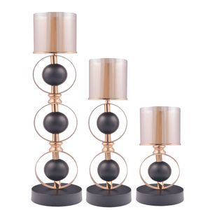 Candelabro, Metal, Negro, 3 Piezas, SAN4706