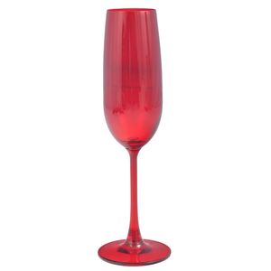Copa de Vidrio x6 Piezas, Rojo, Champagne, 7x23cm, ES24581