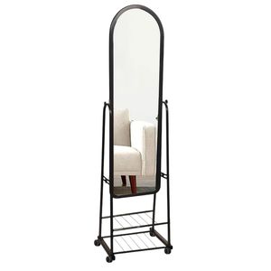 Espejo pedestal c \ rueda blanco negro hm0460 (36x155cm)