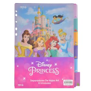 Separadores de hojas a4 x 6 rex princesas