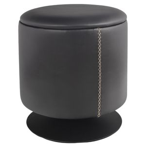 Banco Otomano con Tapa, Giratorio, Negro, 43x45cm, af40003