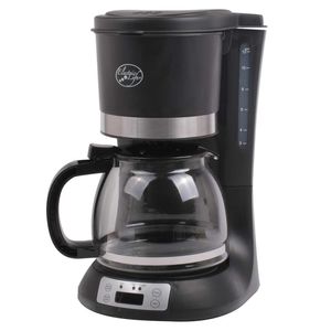 Cafetera Electric Life, 12 Tazas, 900W, Base Antiadherente, Programable, CM07D