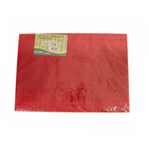 Pliego Cartulina Corrugada Metálico Aprendo, Rojo, 50x70cm, mtco57-r