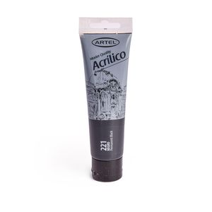 Tempera Acrílica Artel, Negro 221, 100ml, 5.5x17cm, 25002221