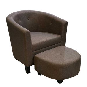 Sillon con puesto de madera, Tela Cafe, 64x67cm, mlm 609436