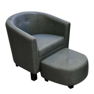 Sillon con puesto de madera, Tela Gris, 64x67cm, mlm 609436