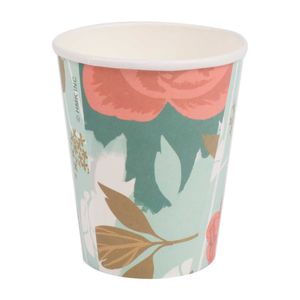 Vaso desechable carton flowers x6 pz.ref:hm-flo-v9 9 oz.