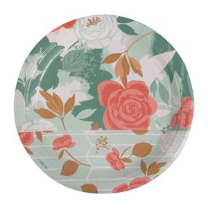 Plato desechable carton flowers x6 pz.ref:hm-flo-p9 9