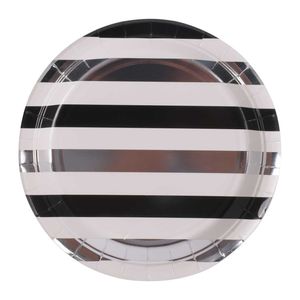 Plato desechable plata negro x8 pz.ref:4381 \ ca-slb-p9c 9