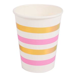 Vaso desechable dorado rosa x8 pz.ref:4374 \ ca-gbo-v9c 9oz.