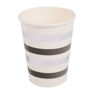 Vaso desechable plata negro x8 pz.ref:4375 \ ca-slb-v9c 9oz.