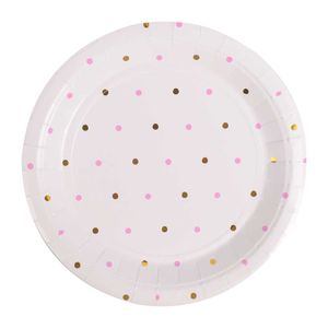 Plato desechable dorado rosa x8 pz.ref:4377 \ ca-gbo-p7c 7