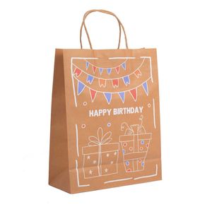 Funda regalo kraft cumpleaños ref:p031 (23x18x10cm)