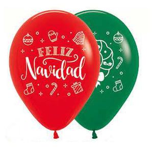 Globo fashion s r-12 surtido 015 032 \ 161594 feliz navidad corona x12pz.