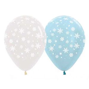 Globo cristal satin r-12 surtido 390 \ 329291 copos nieve x50pz.