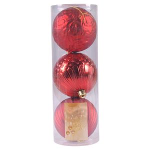 Adorno nav.bola roja x3 pz.ref:ar6-739t03-r 10cm