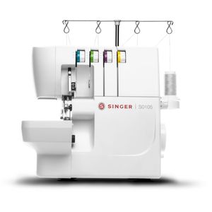 Máquina de Coser Doméstica Overlock Portátil Singer de 2 a 4 Terminado Sobrehilado con Luz LED en Área de Costura y Gancho Enhebrado S0105