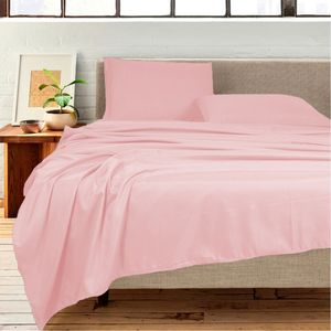 Sabana cotton rosa queen 2,5 plz