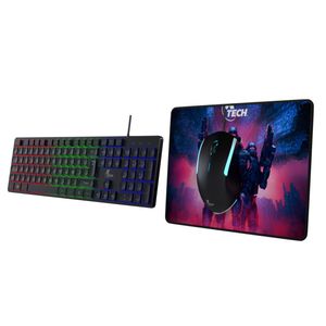 Kit Teclado, Mouse y Alfombrilla Xtech, Negro, XTK-535S