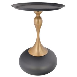 Mesa Centro Metálica Home Life, Negro con Dorado, 40x54cm, es25795