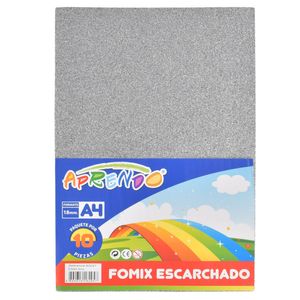 Fomix Escarchado Aprendo, A4, 10 Pza, Gris, AG021 GL-EVA-021