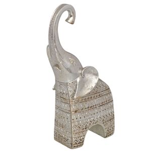 Adorno resina elefante silver ref:es25929 (10.5x6x20cm)