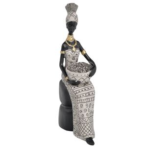 Adorno resina dama silver ref:es25938 (12x6x22.5cm)