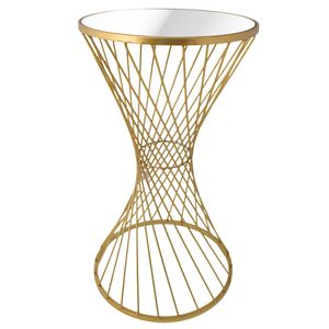 Mesa Centro Metálica Home Life, Bordes Dorados, 33x58cm, es25803