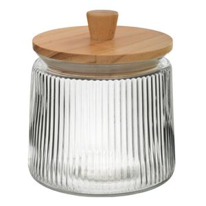 Repostero vidrio c \ tapa pino ref:cw00083-4 (12.4x12.4x13.6cm)
