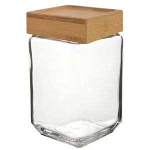Repostero vidrio c \ tapa bamboo ref:cw1172-2 (11.5x11.5x19.2cm)