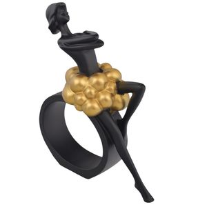 Figura polyresina mujer sobre circulo es26245