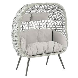 Silla para exterior, Dos asientos, Soporte, Gris, 76x116x154cm, jyf18201-d