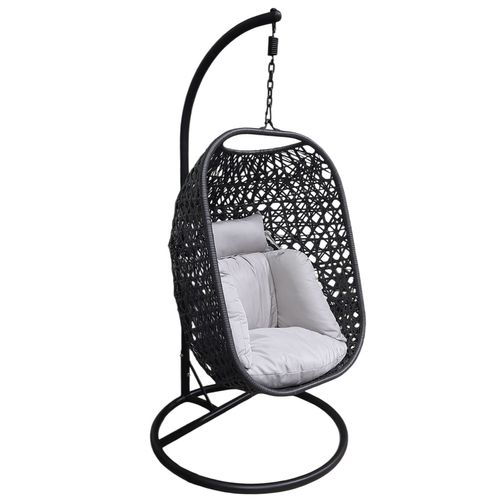 Hamaca Colgante, Con soporte, Gris con Negro, 80x93x186cm, jyf17234