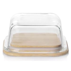 Porta Queso Bamboo Vidrio, 8X19cm, bxh00030-1