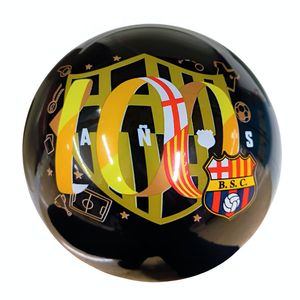 Pelota plast. negra barcelona ref:bsc-002 (22cm)