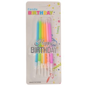 Vela cumpleaños h. birthday pastel x6pz. ref:es26906 (12,5cm)