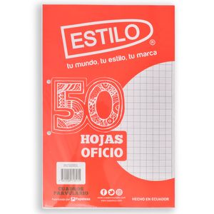 Hojas bond tamaño oficio parvulario cuadros x50h ref:5318