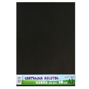 Cartulina Bristol Aprendo, Negro, A3, 10 Piezas, 29.5x42cm