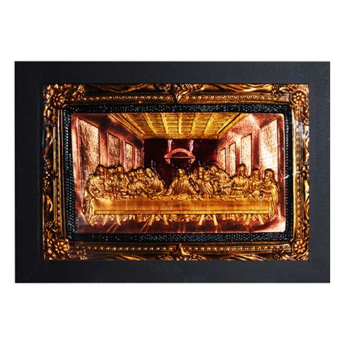 Cuadro cena religioso c \ vidrio surt.(80.5x57cm)