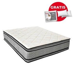 Colchón Paraiso, Premium, Blanco y Gris, 2 Plazas, c rpp doble top 135