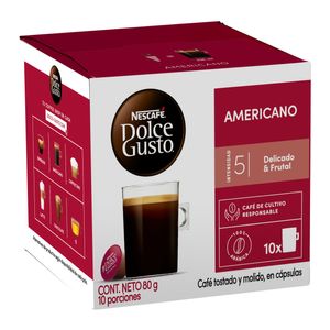 Cápsulas, Dolce Gusto, Nescafé, Americano, 10 Cápsulas